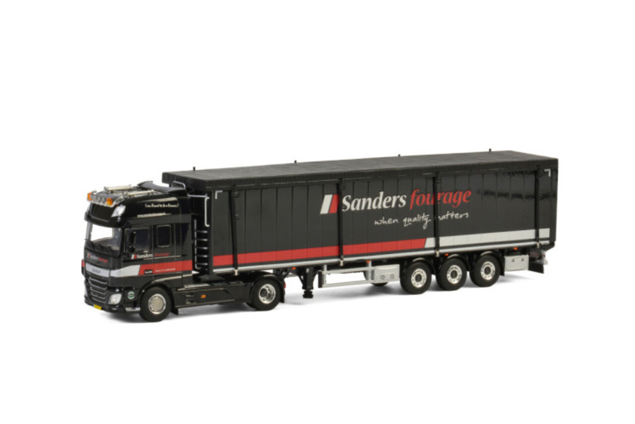 Daf DAF  XF Super Space Cab Euro 6 4x2 + Cargo Floor Volume Trailer 3 axle 'Sanders Fourage' - 1:50 - WSI Models