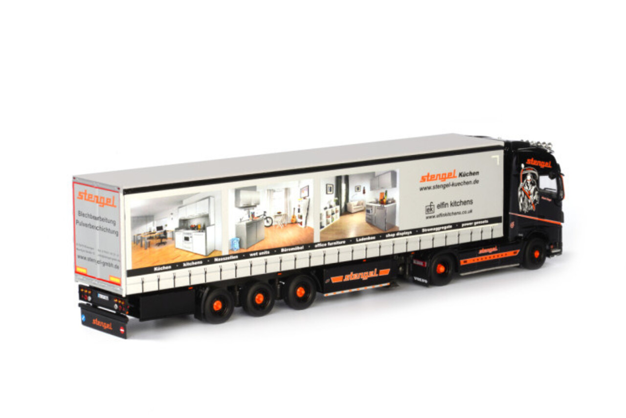 Volvo Volvo FH4 Globetrotter 4x2 + Curtainside Semitrailer 3 axle 'Stengel' - 1:50 - WSI Models Volvo Volvo FH4 Globetrotter 4x2 + Curtainside Semitrailer 3 axle 'Stengel' - 1:50 - WSI Models