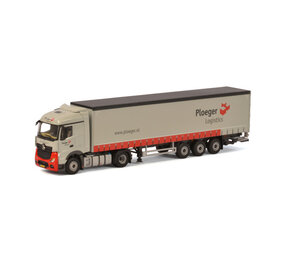 Mercedes-Benz Mercedes-Benz Actros MP4 Stream Space 4x2 + Curtainside Tautliner Trailer 3 axle 'Ploeger Logistics' - 1:50 - WSI Models Mercedes-Benz Mercedes-Benz Actros MP4 Stream Space 4x2 + Curtainside Tautliner Trailer 3 axle 'Ploeger Logistics' - 1:50 - WSI Models