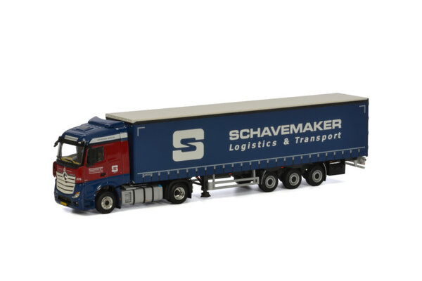 Mercedes-Benz Mercedes-Benz Arocs Stream Space 4x2 + Curtain Side Trailer 'Schavemaker' - 1:50 - WSI Models
