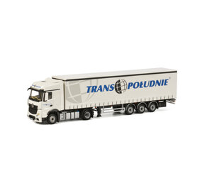 Mercedes-Benz Mercedes-Benz Actros MP4 Big Space 4x2 + Curtainside Tautliner Trailer 3 axle 'Trans Poludnie' - 1:50 - WSI Models Mercedes-Benz Mercedes-Benz Actros MP4 Big Space 4x2 + Curtainside Tautliner Trailer 3 axle 'Trans Poludnie' - 1:50 - WSI Models