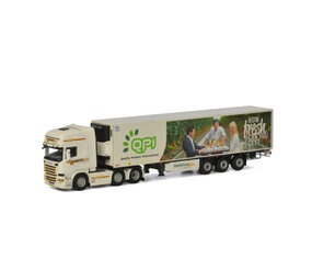 Scania Scania R Streamline Topline 6x2 Twin Steer + Reefer Trailer 3 axle 'Visbeen QPI' - 1:50 - WSI Models Scania Scania R Streamline Topline 6x2 Twin Steer + Reefer Trailer 3 axle 'Visbeen QPI' - 1:50 - WSI Models
