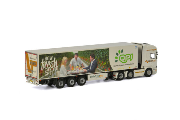 Scania Scania Streamline Topline 6x2 Twin Steer + Reefer Trailer 3 axle 'Visbeen QPI' - 1:50 - WSI Models