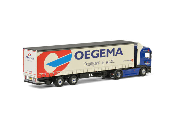Scania Scania R Streamline Highline 4x2 + Curtainside Tautliner Semitrailer 2 axle 'Oegema' - 1:50 - WSI Models Scania Scania R Streamline Highline 4x2 + Curtainside Tautliner Semitrailer 2 axle 'Oegema' - 1:50 - WSI Models