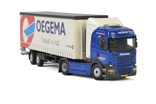 Scania Scania R Streamline Highline 4x2 + Curtainside Tautliner Semitrailer 2 axle 'Oegema' - 1:50 - WSI Models Scania Scania R Streamline Highline 4x2 + Curtainside Tautliner Semitrailer 2 axle 'Oegema' - 1:50 - WSI Models