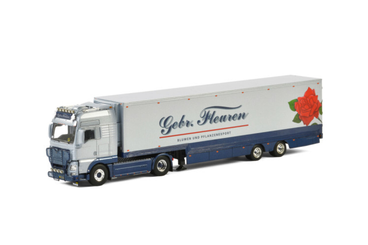 MAN MAN TGX XXL 4x2 + Semi Box Trailer 2 axle 'Gebr. Fleuren' - 1:50 - WSI Models MAN MAN TGX XXL 4x2 + Semi Box Trailer 2 axle 'Gebr. Fleuren' - 1:50 - WSI Models