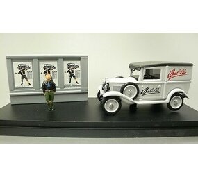 Fiat Fiat Balilla Kasten Werbefahrzeug + Plakatwand + Figur 1935 - 1:43 - Rio Fiat Fiat Balilla Kasten Werbefahrzeug + Plakatwand + Figur 1935 - 1:43 - Rio