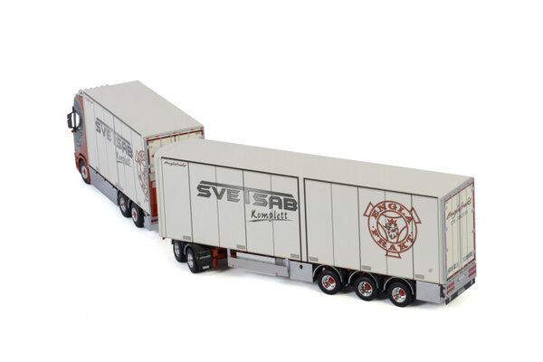 Scania Scania S Highline Rigid Truck 6x2 Twin Steer + Dolly 2 axle +Reefer Semitrailer 3 axle 'Englafrakt' - 1:50 - WSI Models
