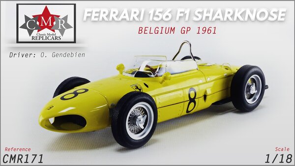Formule 1 Ferrari Dino 156 Sharknose #8 GP Belgien 1961 - 1:18 - CMR Classic Model Replicars Formule 1 Ferrari Dino 156 Sharknose #8 GP Belgien 1961 - 1:18 - CMR Classic Model Replicars