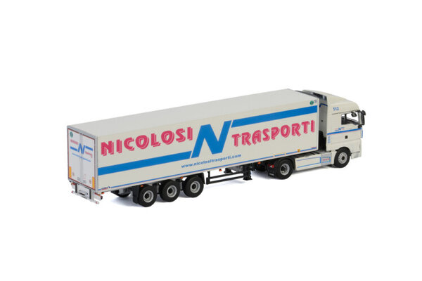 MAN MAN TGX XLX Euro 6 4x2 + Reefer Trailer 3 axle 'Nicolosi Trasporti' - 1:50 - WSI Models MAN MAN TGX XLX Euro 6 4x2 + Reefer Trailer 3 axle 'Nicolosi Trasporti' - 1:50 - WSI Models