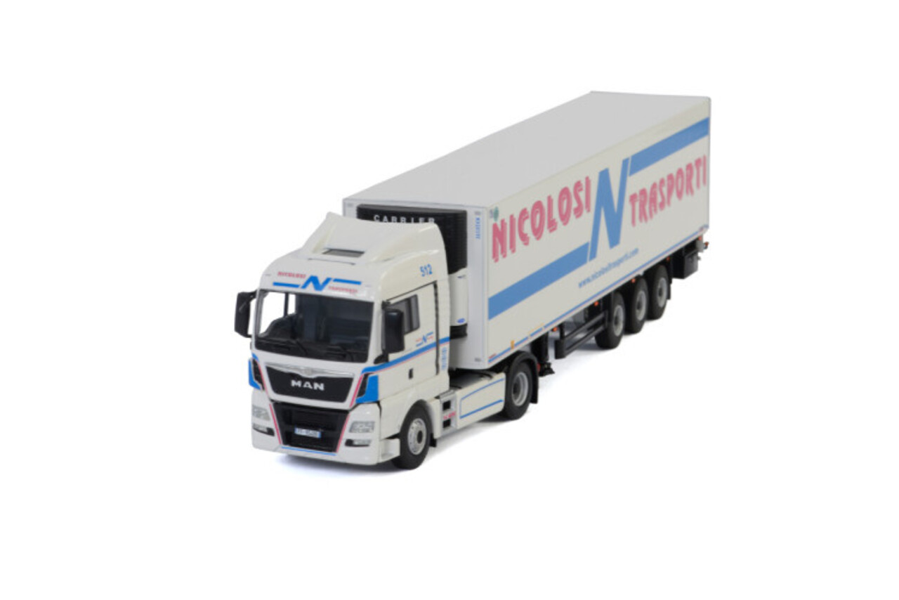 MAN MAN TGX XLX Euro 6 4x2 + Reefer Trailer 3 axle 'Nicolosi Trasporti' - 1:50 - WSI Models MAN MAN TGX XLX Euro 6 4x2 + Reefer Trailer 3 axle 'Nicolosi Trasporti' - 1:50 - WSI Models