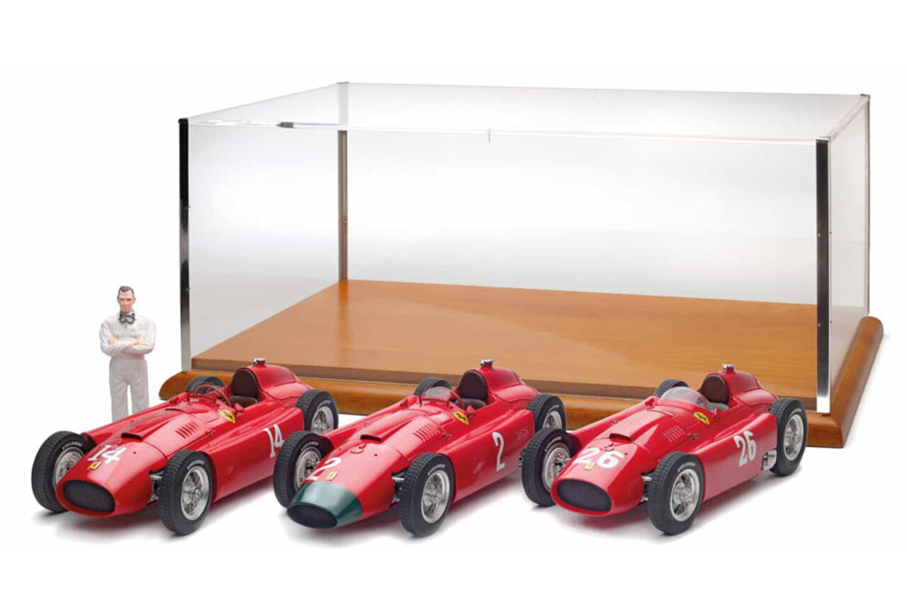 Formule 1 Ferrari  (Set) Ferrari D50 Short Nose #14 GP France 1956 + Ferrari  D50 Long Nose #2 GP Germany 1956 + Ferrari D50 Short Nose #26 GP Italy 1956 + Figure - 1:18 - CMC