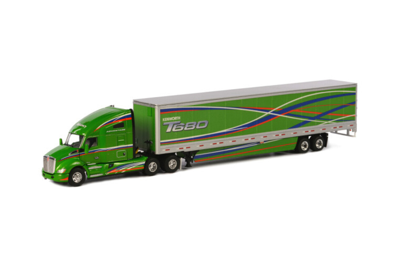 Kenworth Kenworth T680 6x4 + Box Trailer 2 Axle - 1:50 - WSI Models