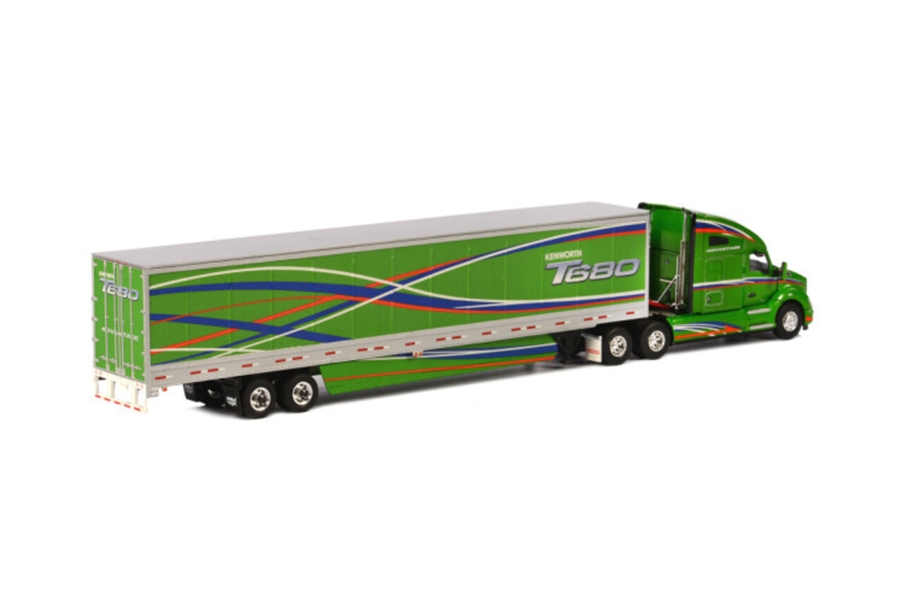 Kenworth Kenworth T680 6x4 + Box Trailer 2 Axle - 1:50 - WSI Models
