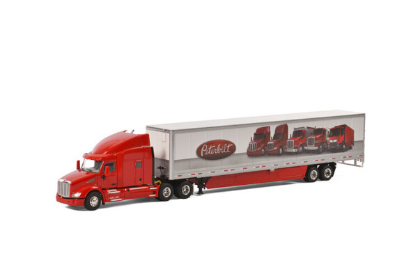 Peterbilt Peterbilt 579 6x4 + Box Trailer 2 Axle - 1:50 - WSI Models Peterbilt Peterbilt 579 6x4 + Box Trailer 2 Axle - 1:50 - WSI Models