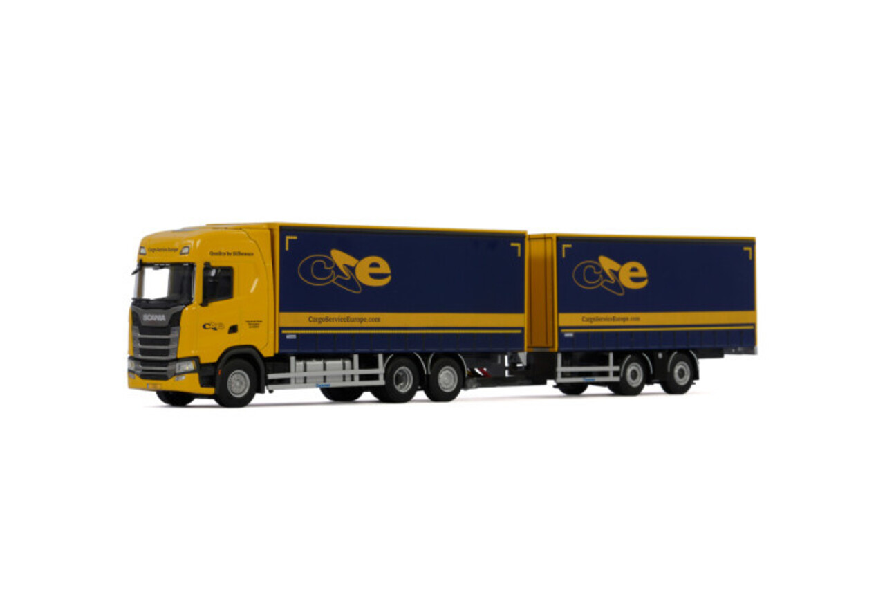 Scania Scania S Highline CS20H Rigid Box Truck 6x2 + Box Drawbar Trailer 2 axle 'CSE Logistics' - 1:50 - WSI Models Scania Scania S Highline CS20H Rigid Box Truck 6x2 + Box Drawbar Trailer 2 axle 'CSE Logistics' - 1:50 - WSI Models