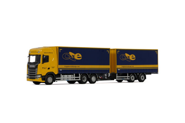Scania Scania S Highline CS20H Rigid Box Truck 6x2 + Box Drawbar Trailer 2 axle 'CSE Logistics' - 1:50 - WSI Models Scania Scania S Highline CS20H Rigid Box Truck 6x2 + Box Drawbar Trailer 2 axle 'CSE Logistics' - 1:50 - WSI Models