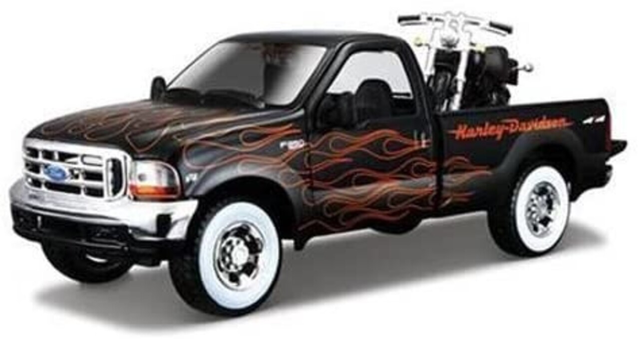 Ford Ford F-350 Super Duty Harley Davidson + FXSTB Night Train - 1:27 - Maisto Ford Ford F-350 Super Duty Harley Davidson + FXSTB Night Train - 1:27 - Maisto