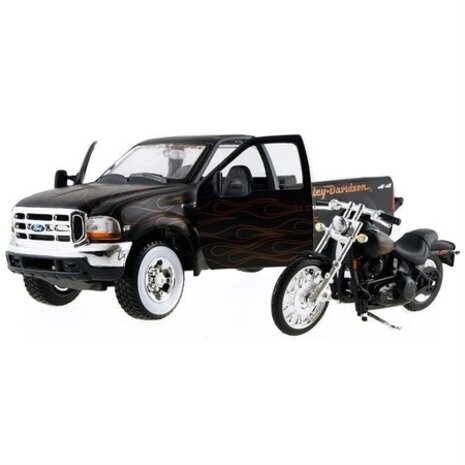 Ford Ford F-350 Super Duty Harley Davidson + FXSTB Night Train - 1:27 - Maisto Ford Ford F-350 Super Duty Harley Davidson + FXSTB Night Train - 1:27 - Maisto