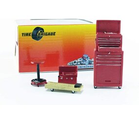 Tire Brigade Shop 4 Piece Tool Set - 1:18 - Motorhead Miniatures Tire Brigade Shop 4 Piece Tool Set - 1:18 - Motorhead Miniatures