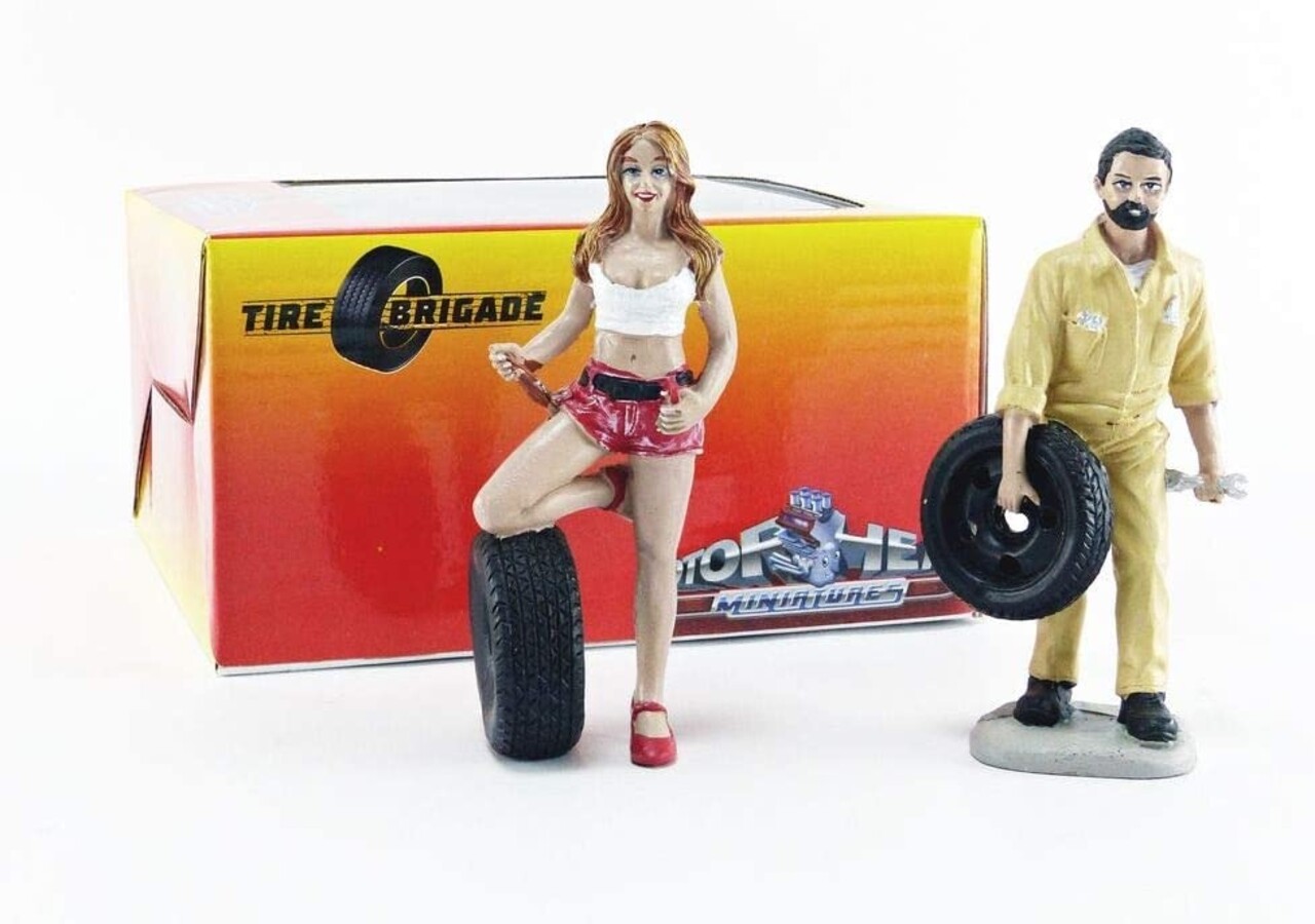 Tire Brigade Set #1 Andie & Gery - 1:18 - Motorhead Miniatures