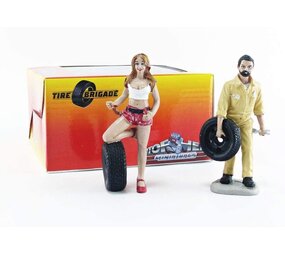 Tire Brigade Set #1 Andie & Gery - 1:18 - Motorhead Miniatures