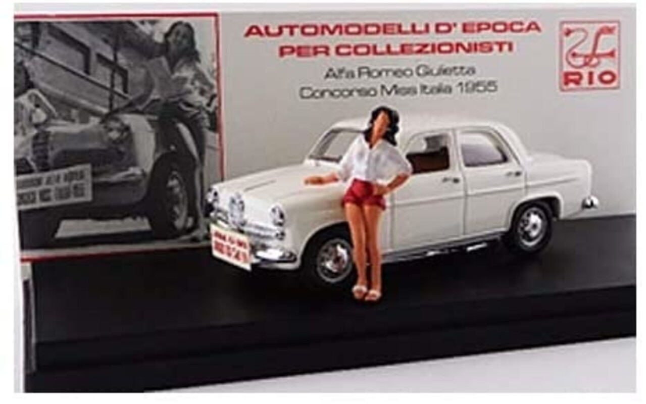 Alfa Romeo Alfa Romeo Giulietta Contest Miss Italy 1955 + Figure  - 1:43 - Rio Alfa Romeo Alfa Romeo Giulietta Contest Miss Italy 1955 + Figure  - 1:43 - Rio