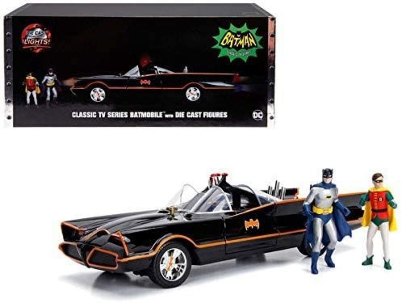 Movie Memorabilia Classic TV Series Batmobile + Die Cast Figures - 1:18 - Jada Toys Movie Memorabilia Classic TV Series Batmobile + Die Cast Figures - 1:18 - Jada Toys