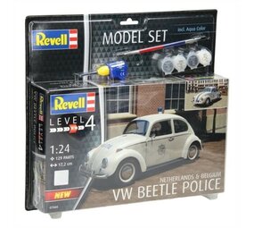 Volkswagen Beetle Police (NL / BE) + Aqua Color - 1:24 - Revell Volkswagen Beetle Police (NL / BE) + Aqua Color - 1:24 - Revell