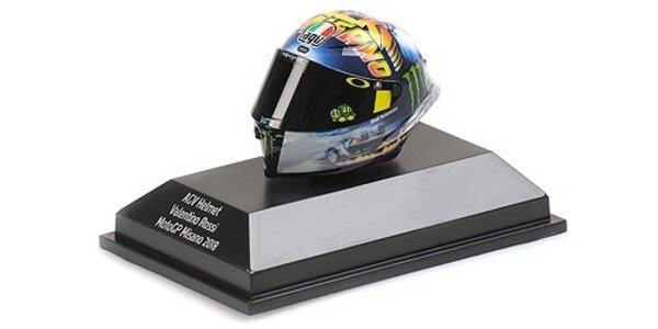 Helm AGV Helm V. Rossi MotoGP Misano 2018 - 1:8 - Minichamps Helm AGV Helm V. Rossi MotoGP Misano 2018 - 1:8 - Minichamps