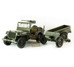 Willys Jeep Willys MB + Trailer + 37 mm Anti Tank Gun M3 1943  - 1:8 - PremiumX - Models