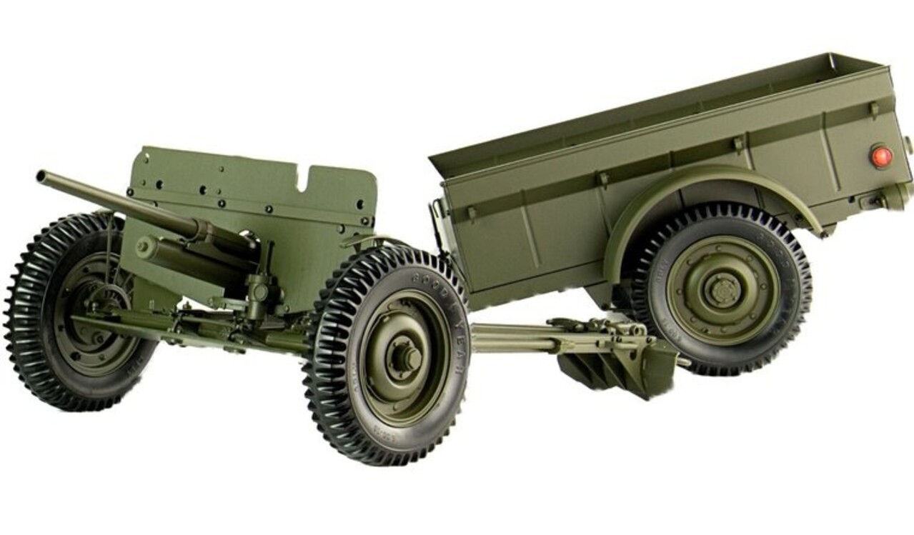 Willys Jeep Willys MB + Trailer + 37 mm Anti Tank Gun M3 1943  - 1:8 - PremiumX - Models