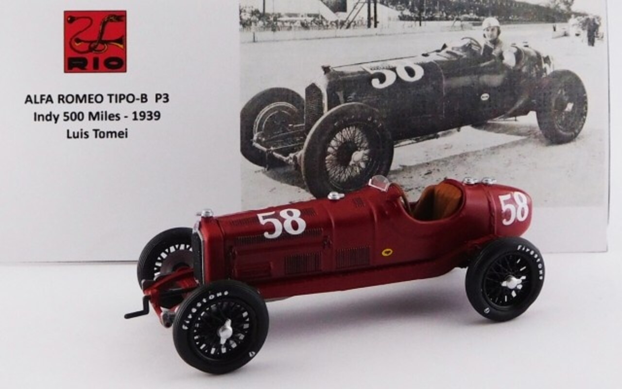 Formule 1 Formule 1 Alfa Romeo P3 #58 500 Miles Indy 1939 (USA) - 1:43 - Rio Formule 1 Formule 1 Alfa Romeo P3 #58 500 Miles Indy 1939 (USA) - 1:43 - Rio