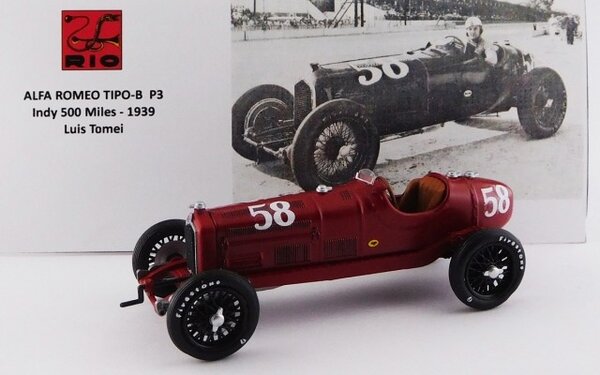 Formule 1 Formule 1 Alfa Romeo P3 #58 500 Miles Indy 1939 (USA) - 1:43 - Rio Formule 1 Formule 1 Alfa Romeo P3 #58 500 Miles Indy 1939 (USA) - 1:43 - Rio