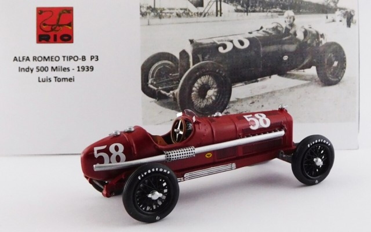 Formule 1 Formule 1 Alfa Romeo P3 #58 500 Miles Indy 1939 (USA) - 1:43 - Rio Formule 1 Formule 1 Alfa Romeo P3 #58 500 Miles Indy 1939 (USA) - 1:43 - Rio