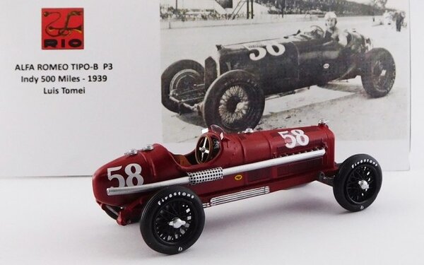 Formule 1 Formule 1 Alfa Romeo P3 #58 500 Miles Indy 1939 (USA) - 1:43 - Rio Formule 1 Formule 1 Alfa Romeo P3 #58 500 Miles Indy 1939 (USA) - 1:43 - Rio