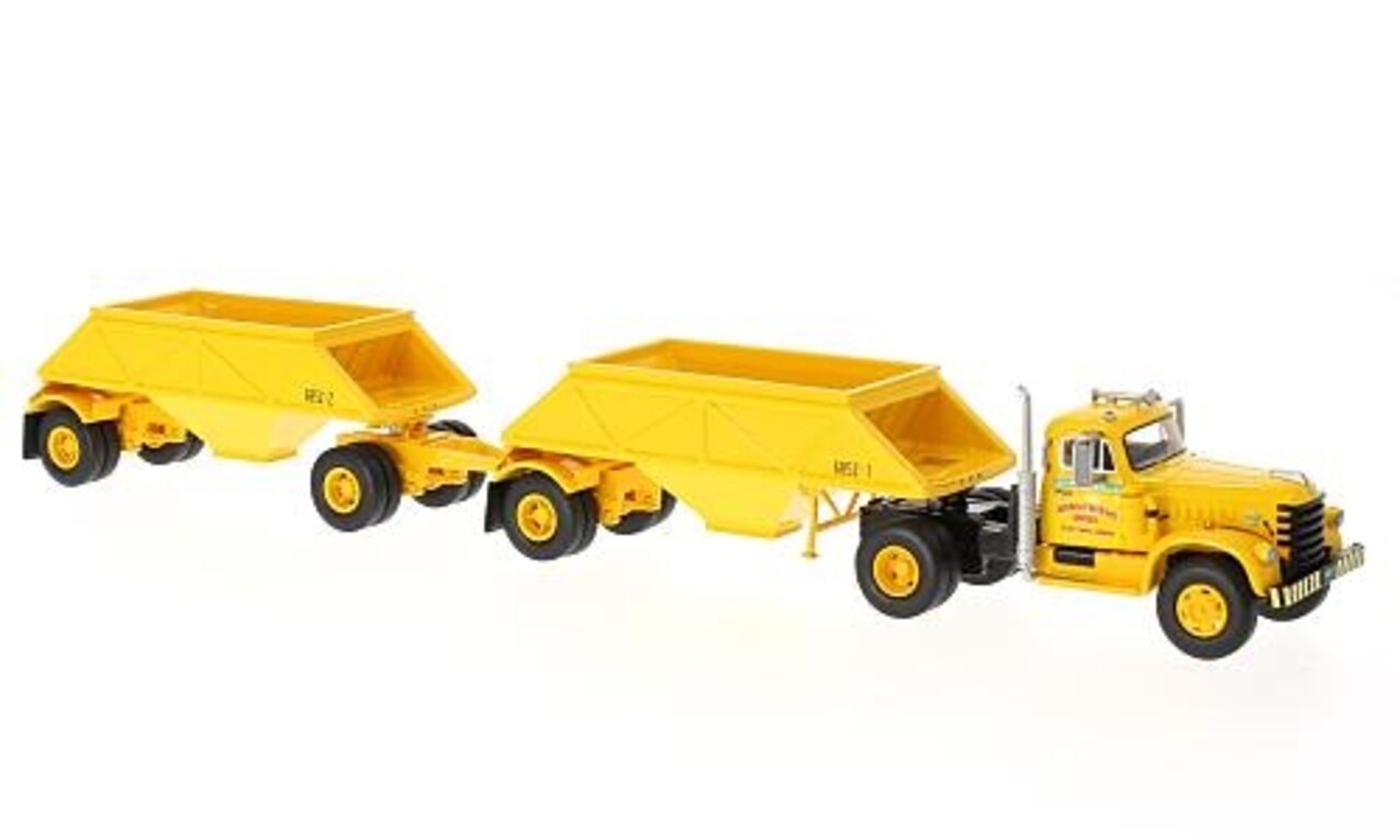 Diamond T Diamond T 921 + 2 Open Bottom Dump Trailers 1955 - 1:64 - Neo Scale Models