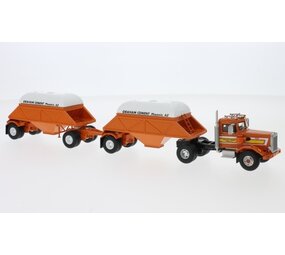Peterbilt Peterbilt 281 SBFA 'Needle Nose' + 2 Bottom Dump Trailers Closed 1971 - 1:64 - Neo Scale Models Peterbilt Peterbilt 281 SBFA 'Needle Nose' + 2 Bottom Dump Trailers Closed 1971 - 1:64 - Neo Scale Models