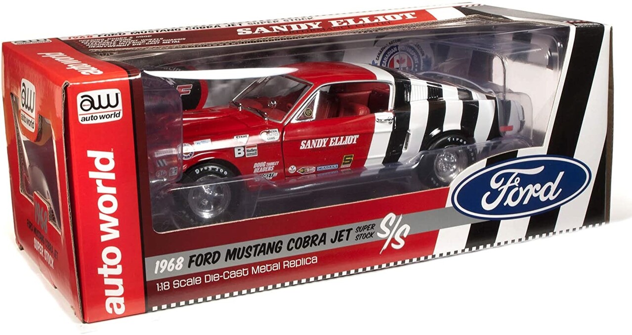 Ford Ford Mustang S/S Cobra Jet Sandy Elliot Performance Centre 1968 - 1:18 - Auto World Ford Ford Mustang S/S Cobra Jet Sandy Elliot Performance Centre 1968 - 1:18 - Auto World