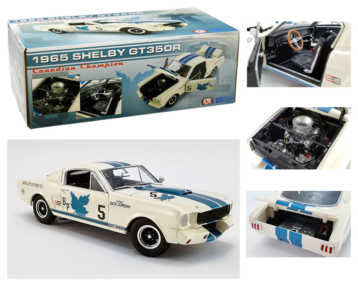 Ford Ford USA Mustang Shelby GT350R Coupe #5 Champion Canada 1965 - 1:18 - ACME