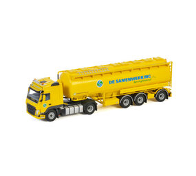 Volvo Volvo FM4 Globetrotter 4x2 + Bulk Semitrailer Animal Feed 3 Axle 'De Samenwerking' - 1:50 - WSI Models Volvo Volvo FM4 Globetrotter 4x2 + Bulk Semitrailer Animal Feed 3 Axle 'De Samenwerking' - 1:50 - WSI Models