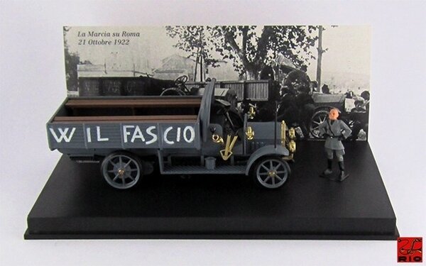 Fiat Fiat 18BL Truck The March to Rome 22 Oct. 1922 + Figure Mussolini 'W. IL Fascio' - 1:43 - Rio