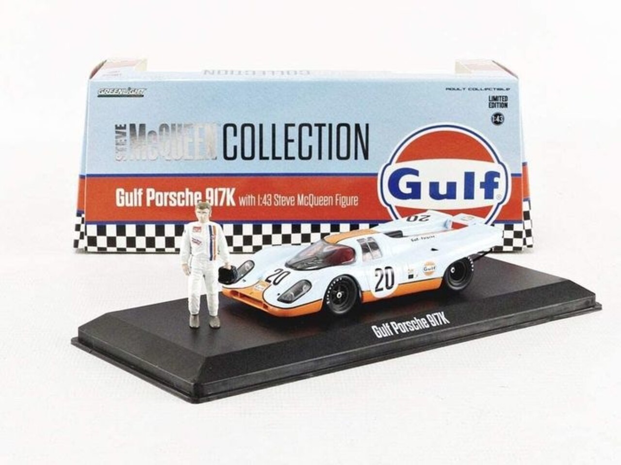 Porsche Porsche 917K + 1:43 Steve McQueen Figure - 1:43 - Greenlight Porsche Porsche 917K + 1:43 Steve McQueen Figure - 1:43 - Greenlight