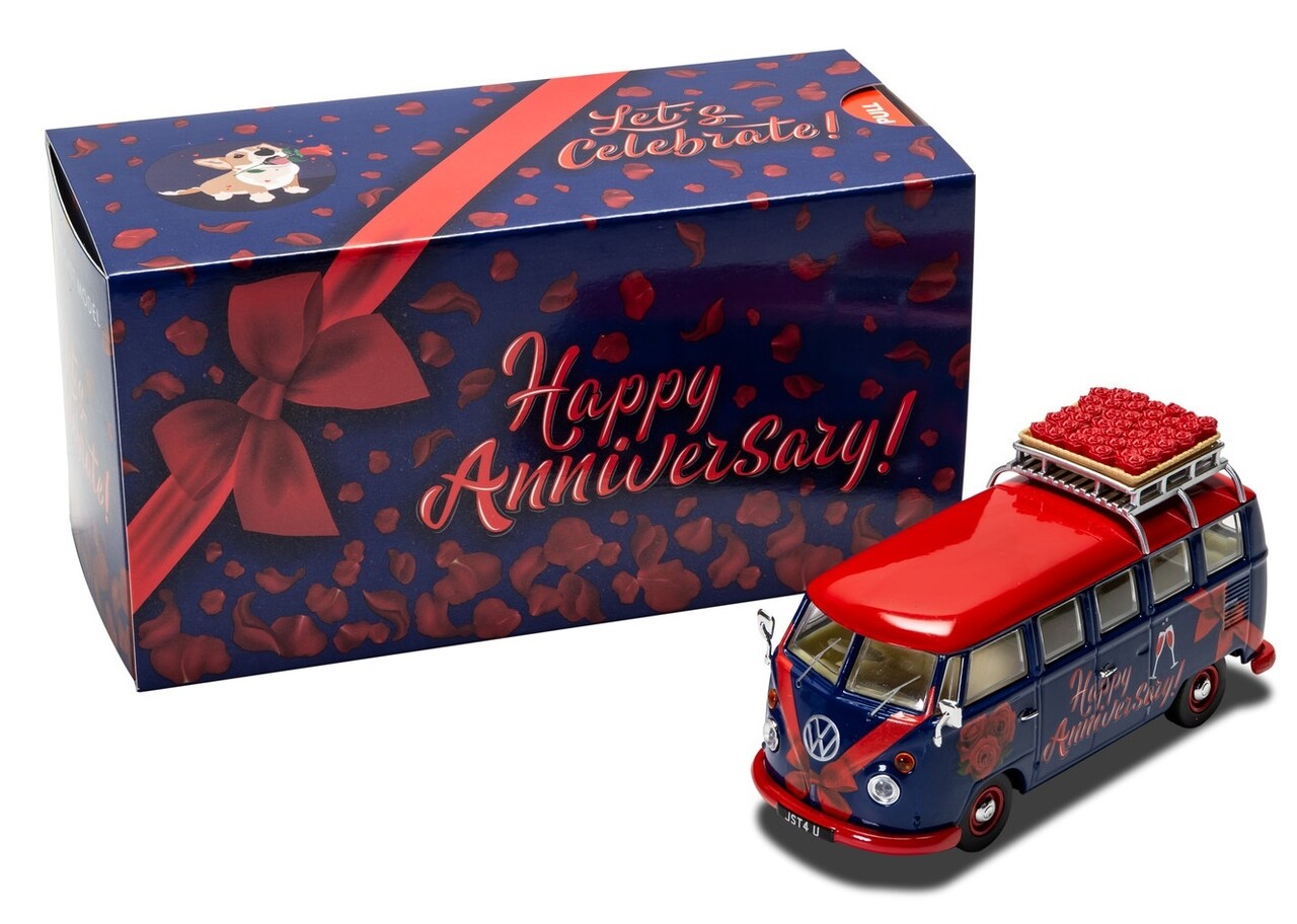 Volkswagen Volkswagen T1 Minibus 1961 + Roof Rack 'Happy Anniversary' - 1:43 - Corgi