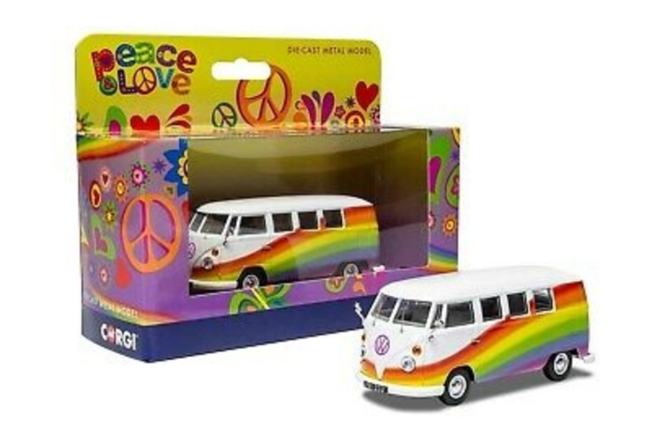 Volkswagen Volkswagen T1 Minibus 1961 'Peace & Love Rainbows' - 1:43 - Corgi
