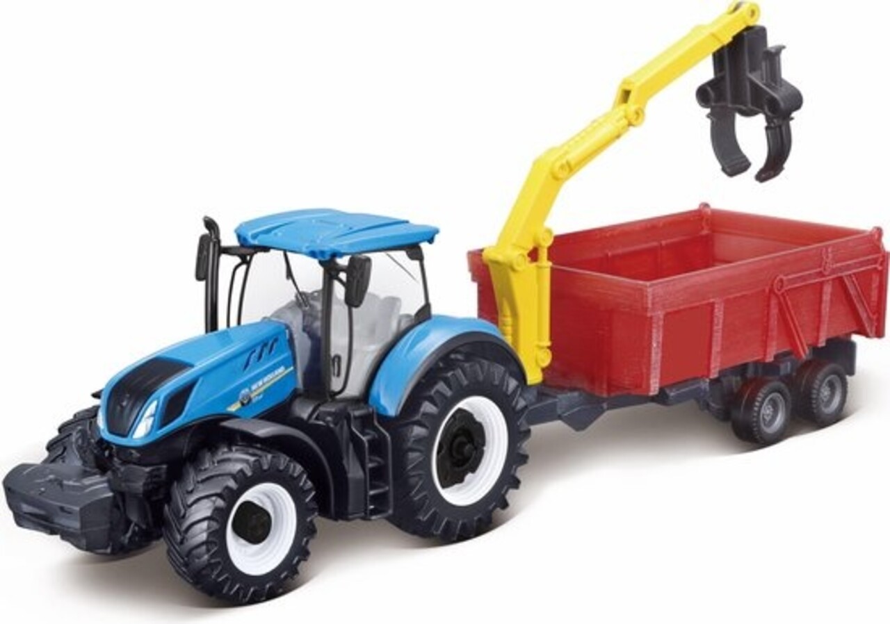 New Holland New Holland T7.315 Tractor + Crane + Trailer - 1:50 - Bburago