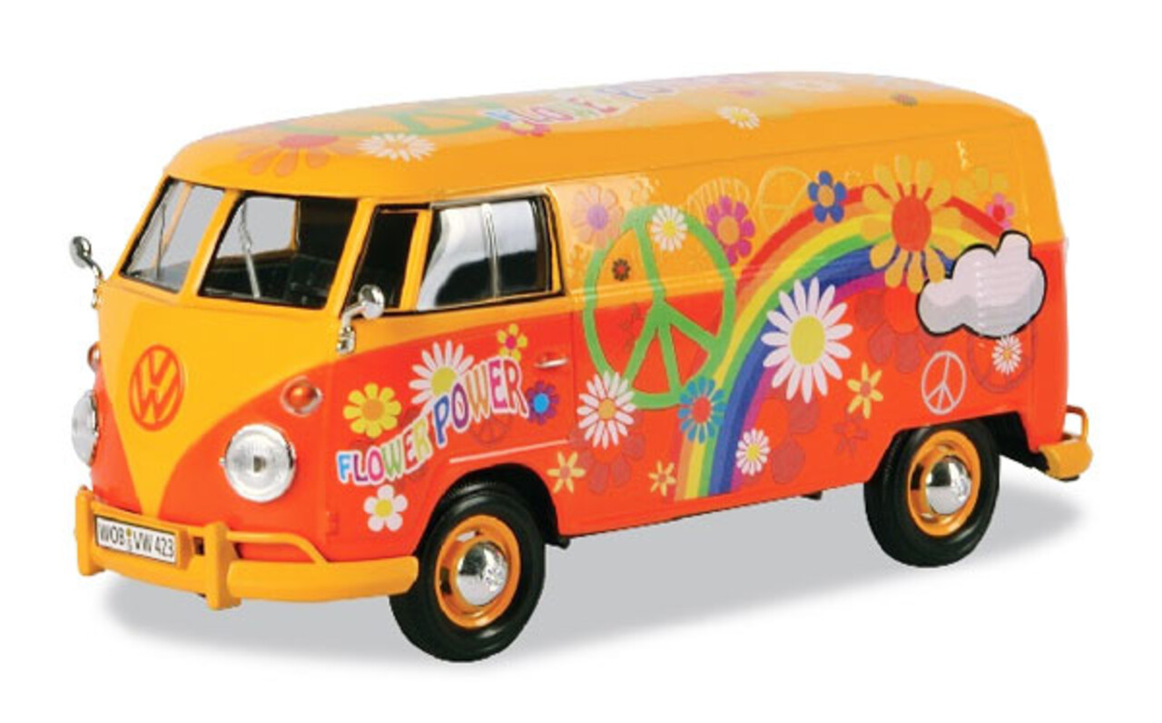 Volkswagen Volkswagen T1 (Type 2) Delivery Van Flower Power - 1:24 - Motor Max