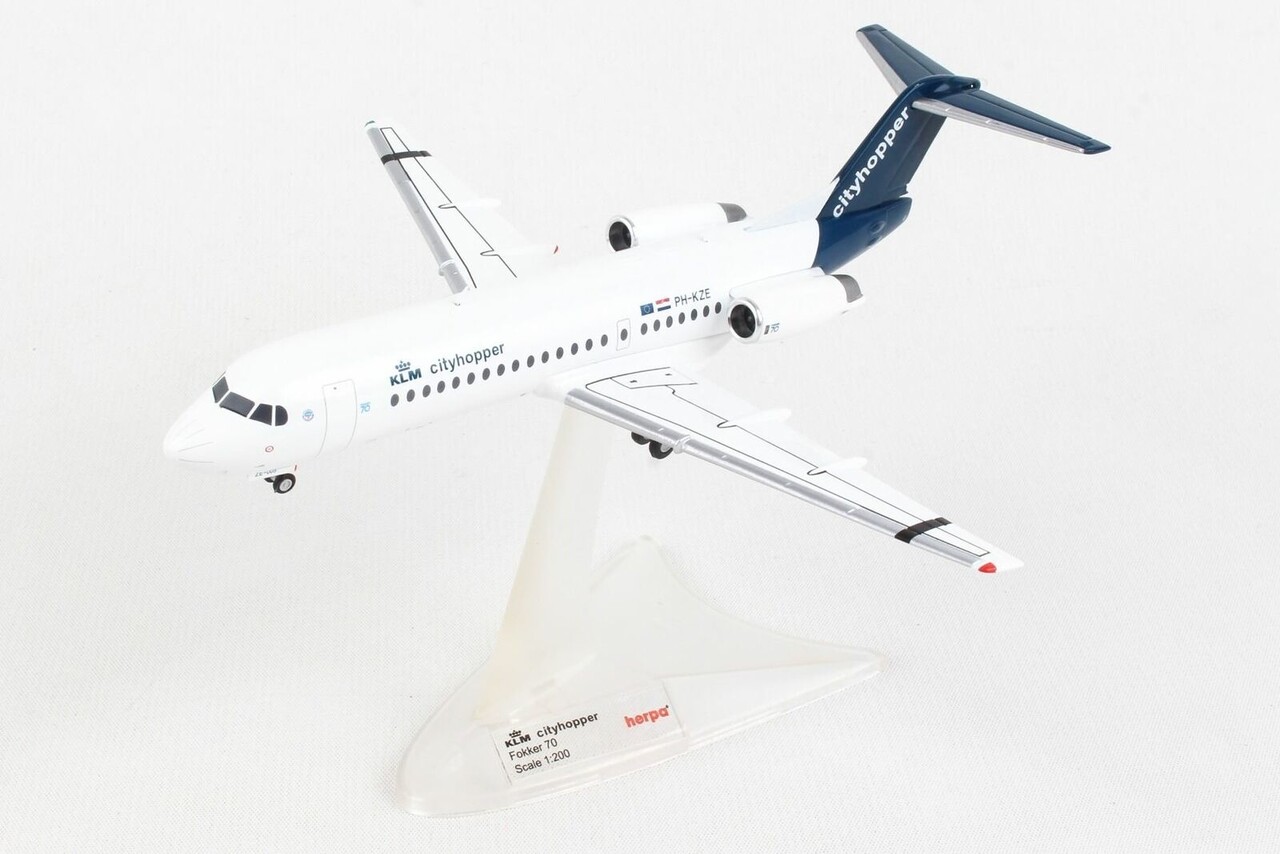 Fokker Fokker 70 'KLM Cityhopper PH-KZE' - 1:200 - Herpa
