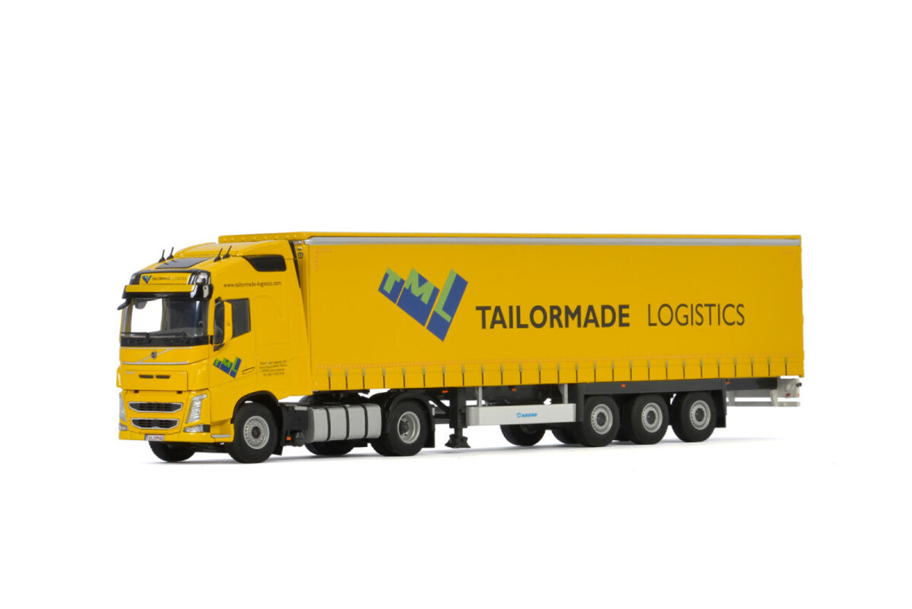 Volvo Volvo FH4 Globetrotter 4x2 + Curtainside Semitrailer 3 Axle 'Tailormade Logistics' - 1:50 - WSI Models