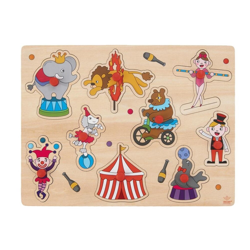Wooden Buttons Puzzle Circus - 9 parts